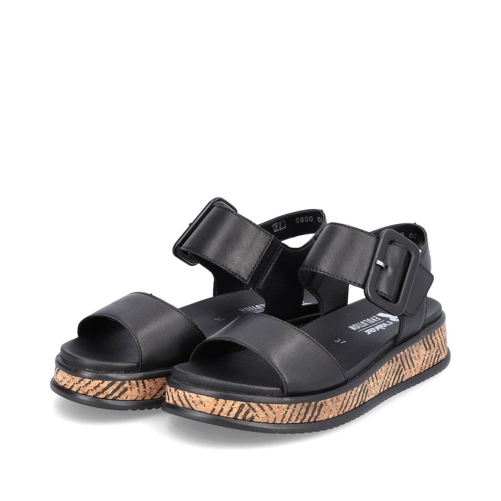 Sandales Compensées Rieker R-Evolution W0800-00 Noir Femme | PJJ-3889396