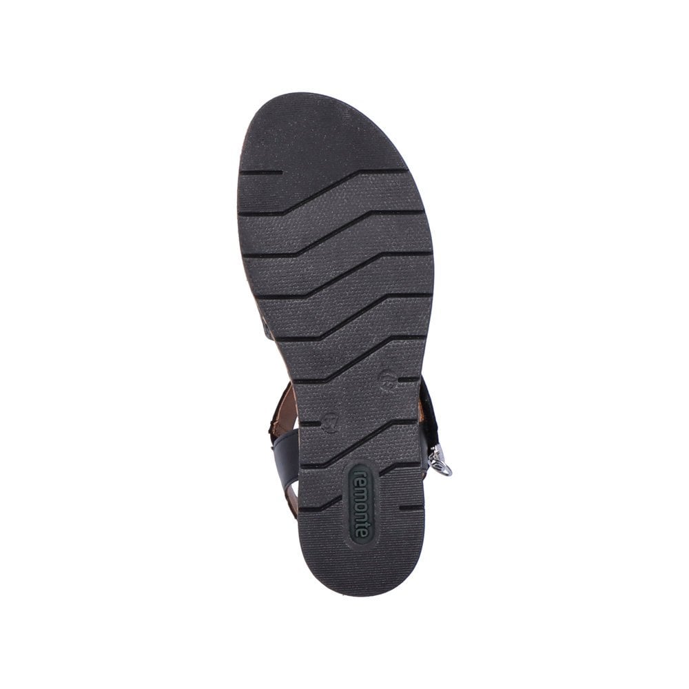 Sandales Compensées Rieker Remonte D3064-01 Noir Femme | GRH-0684263