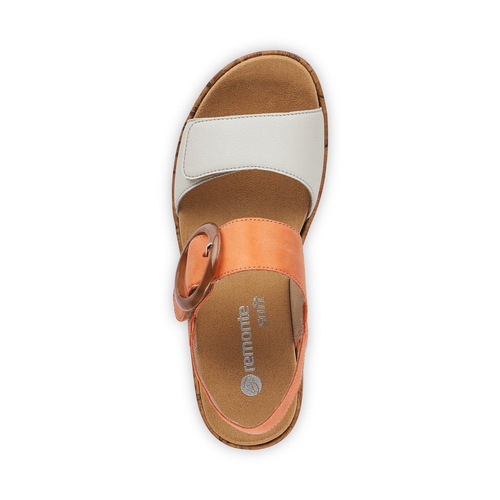 Sandales Compensées Rieker Remonte R6853-38 Orange Femme | FIH-7584255