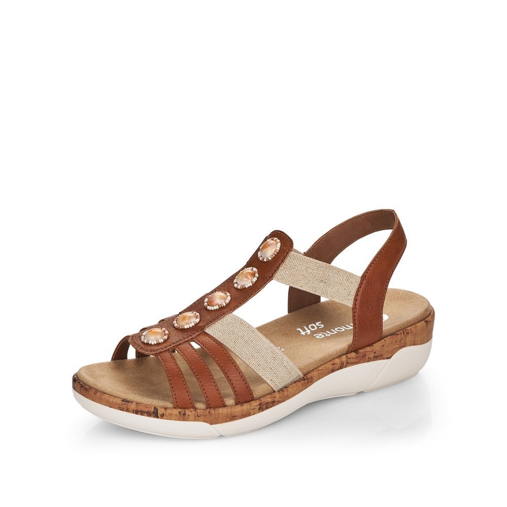 Sandales Compensées Rieker Remonte R6857-80 Blanche Femme | RYM-0686798