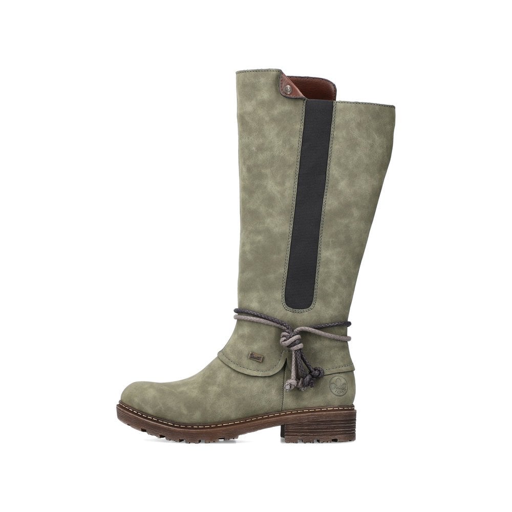 Bottes Hautes Rieker Z4774-54 Vert Femme | PMF-2362192