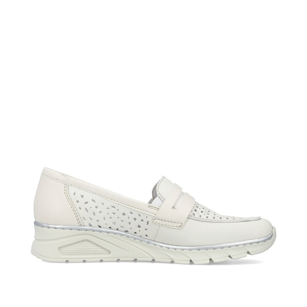 Slip On Rieker N3356-80 Blanche Femme | UGE-7765346