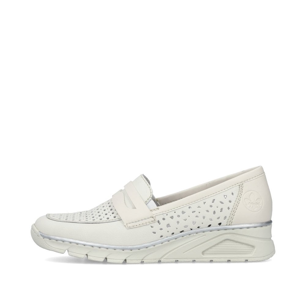 Slip On Rieker N3356-80 Blanche Femme | UGE-7765346