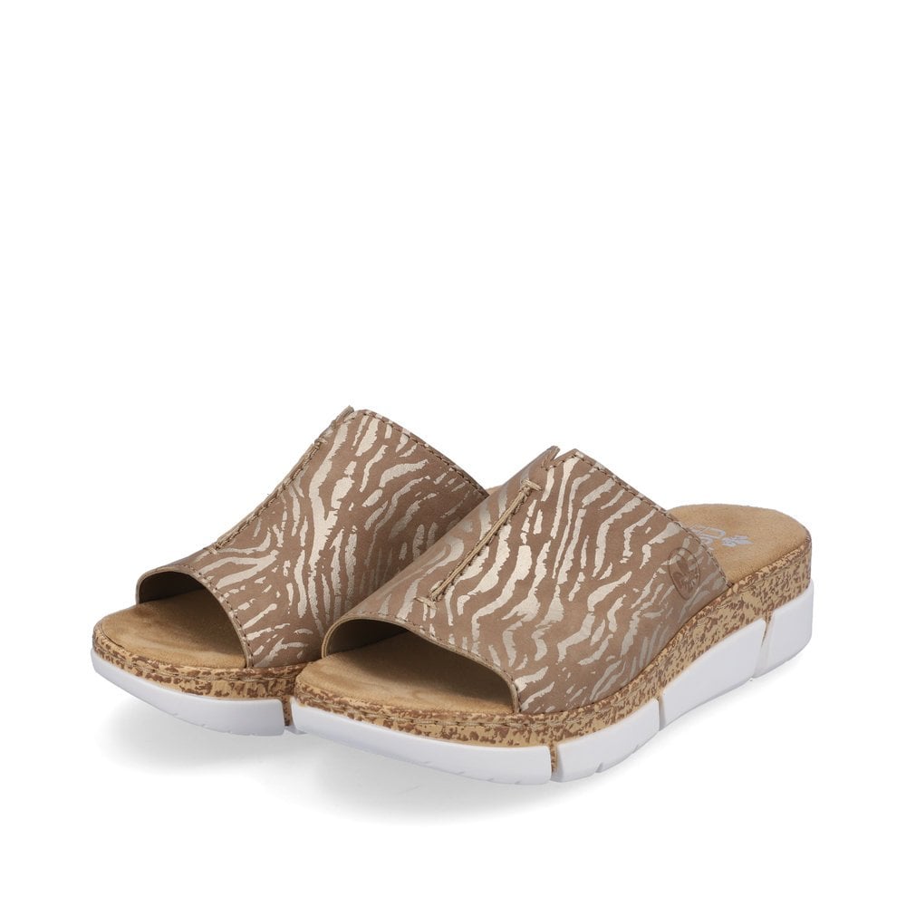 Pantoufles Rieker V23M9-62 Beige Femme | ZUJ-7344189