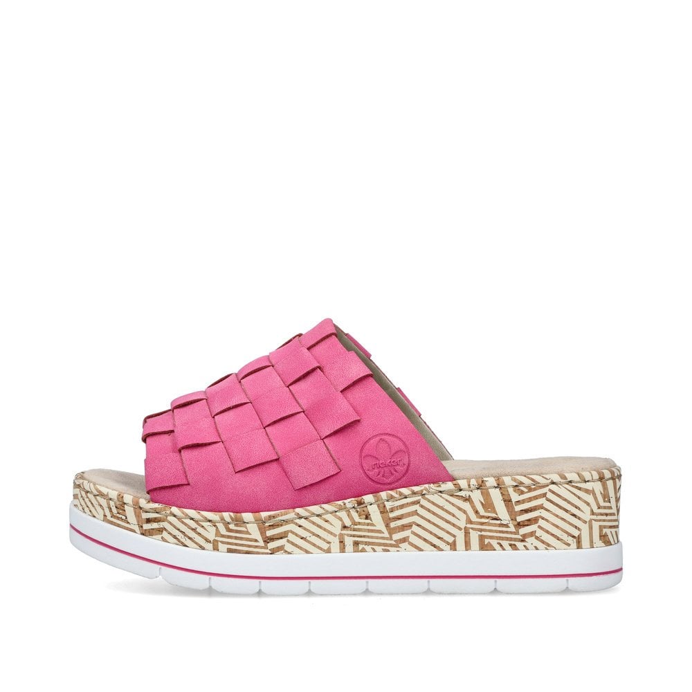 Sandales Compensées Rieker V3988-31 Rose Femme | VRY-0627237