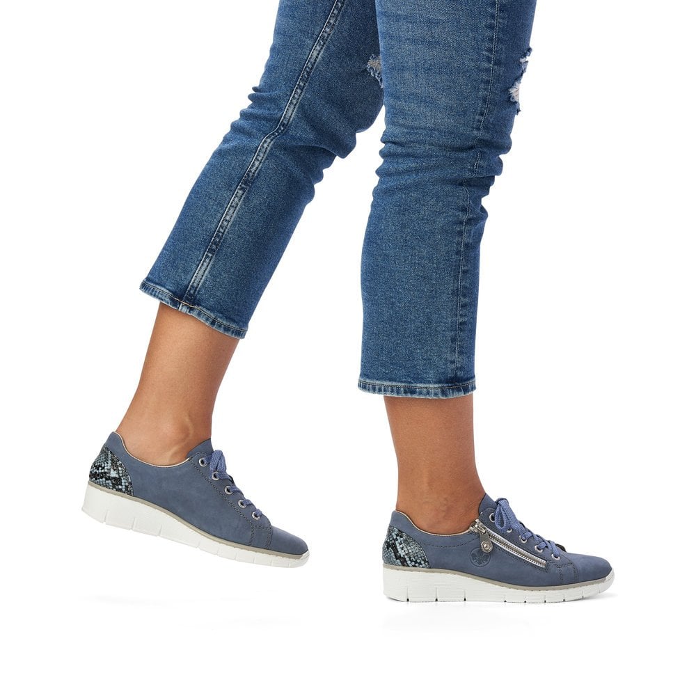 Basket Rieker 53702-15 Bleu Femme | XRN-0612412