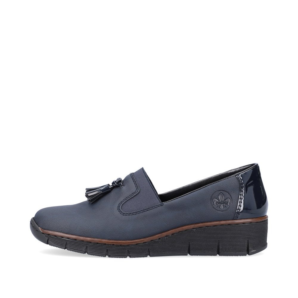 Slip On Rieker 53751-14 Bleu Femme | QKJ-1383461