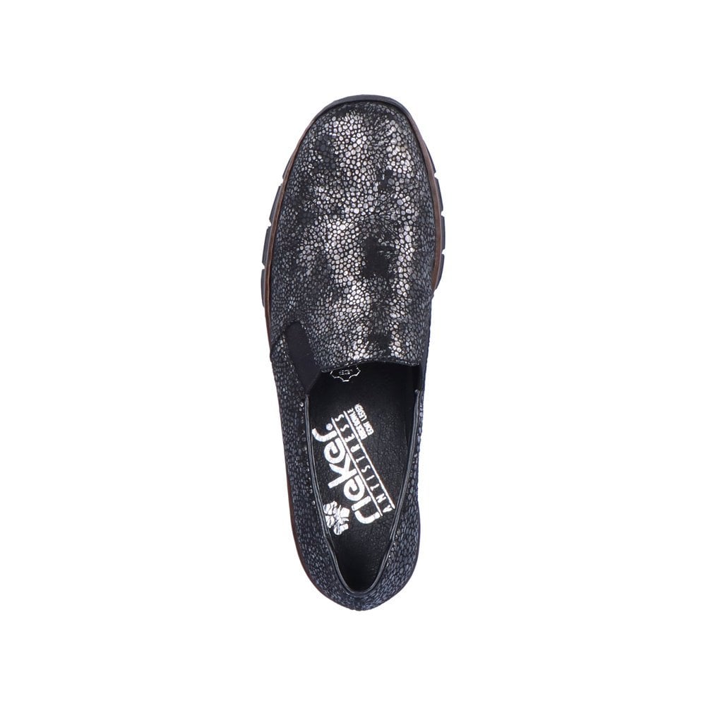 Slip On Rieker 53766-00 Noir Femme | QBE-6618932