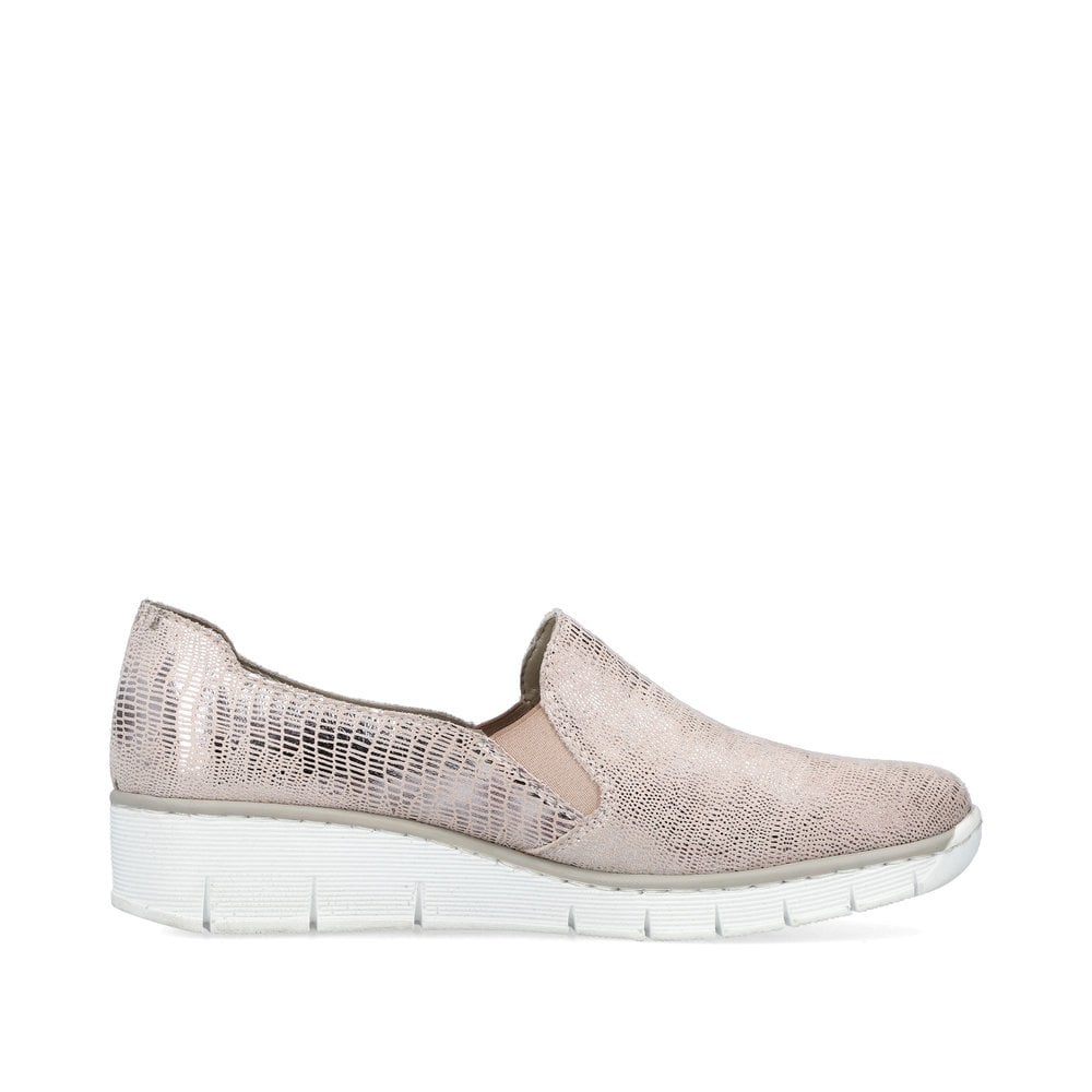 Slip On Rieker 537B0-62 Beige Femme | KNE-4123556