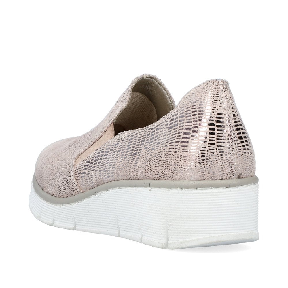 Slip On Rieker 537B0-62 Beige Femme | KNE-4123556