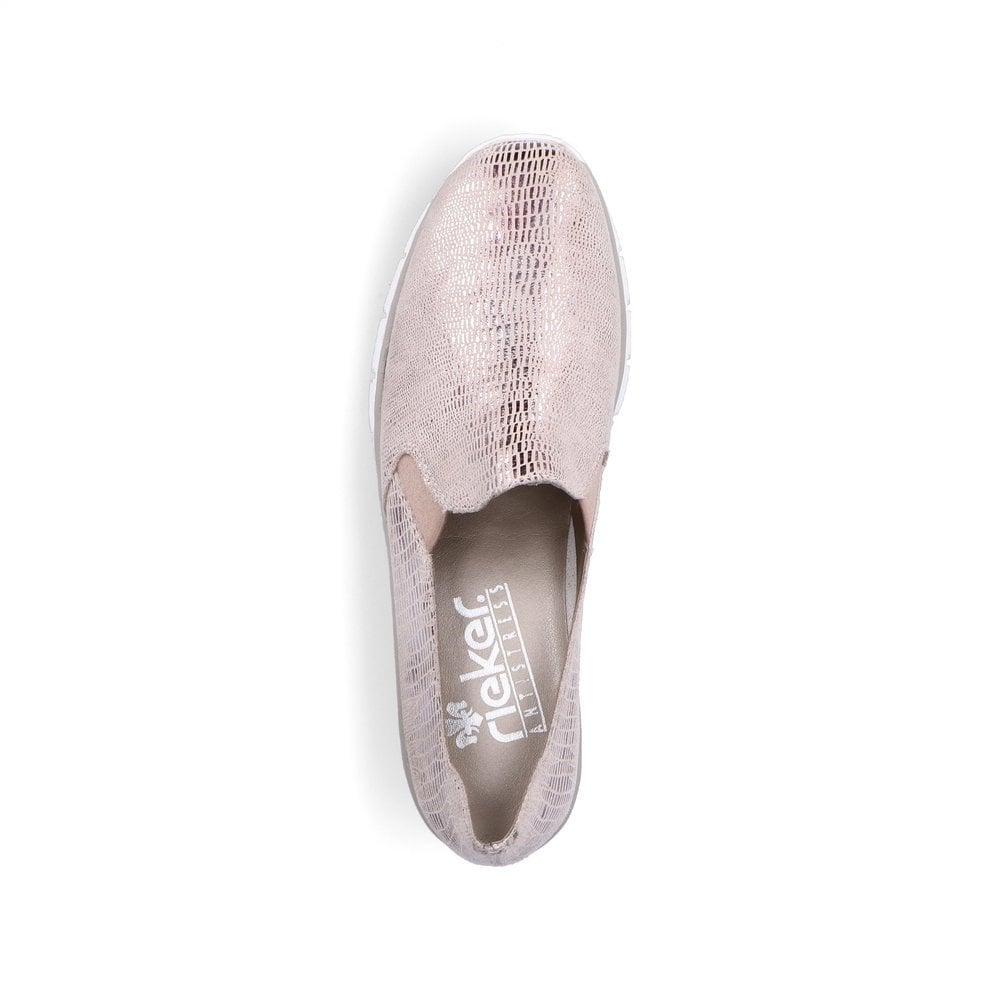 Slip On Rieker 537B0-62 Beige Femme | KNE-4123556