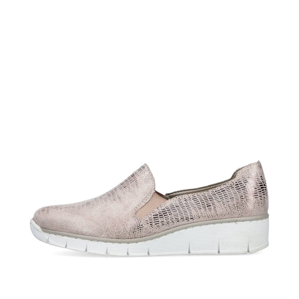 Slip On Rieker 537B0-62 Beige Femme | KNE-4123556