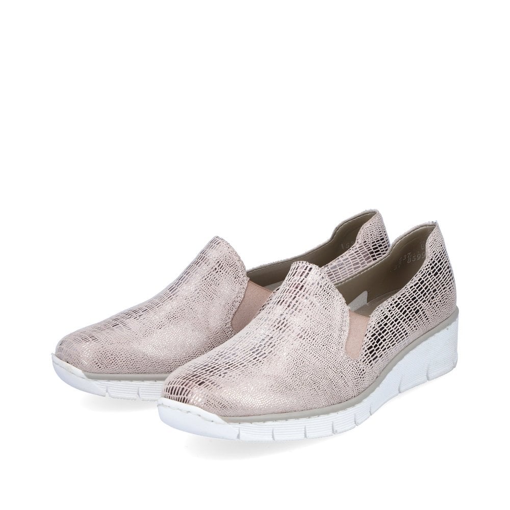 Slip On Rieker 537B0-62 Beige Femme | KNE-4123556