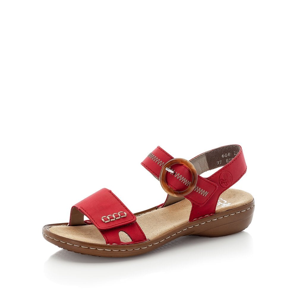 Sandales de Marche Rieker 608Z3-33 Rouge Femme | JKJ-6258094