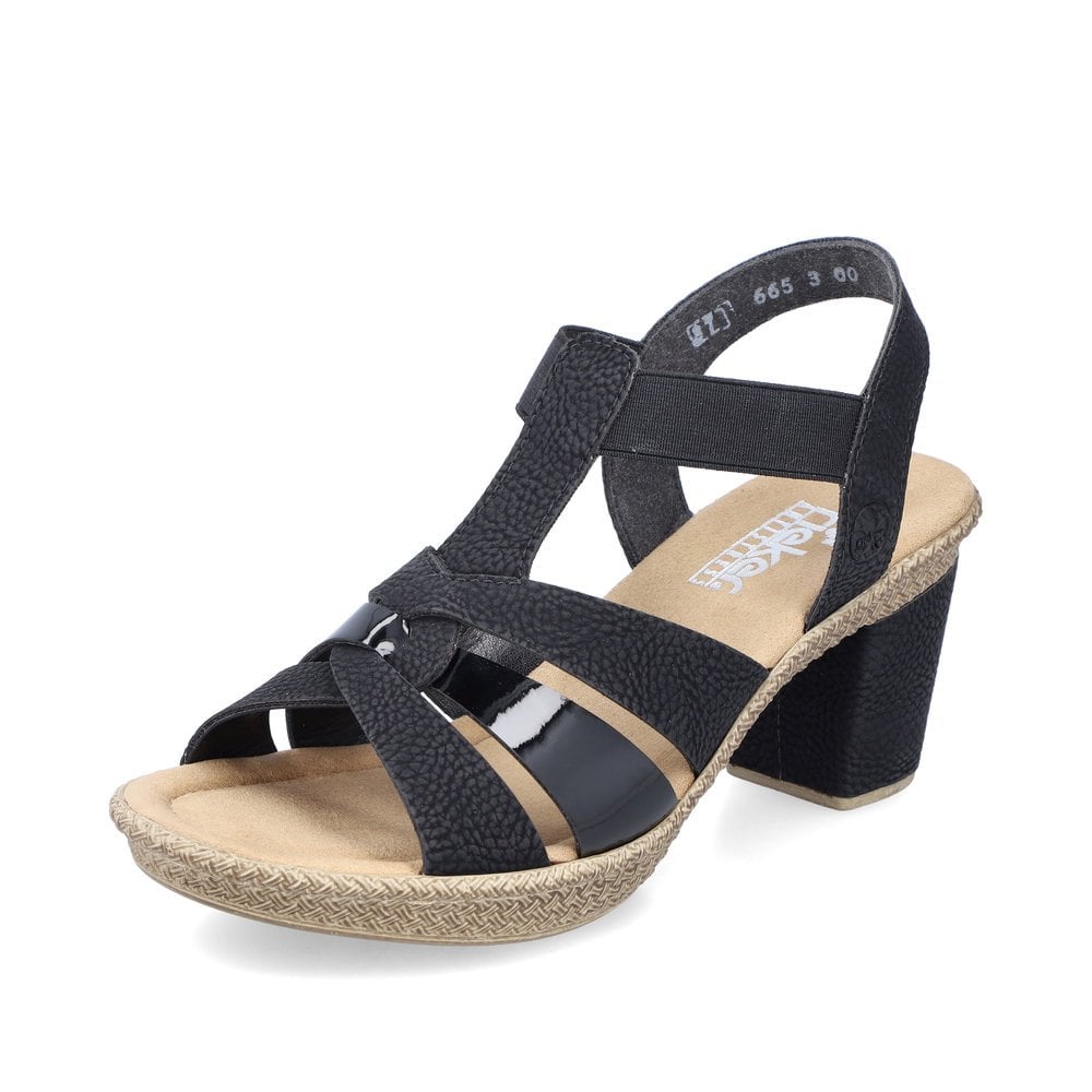 Sandales Rieker 665K3-00 Noir Femme | LKJ-6837710