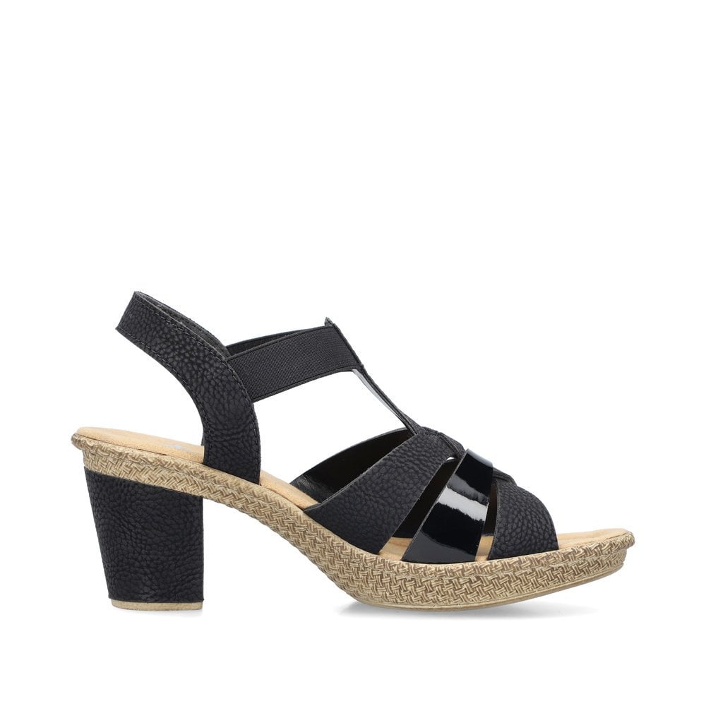 Sandales Rieker 665K3-00 Noir Femme | LKJ-6837710