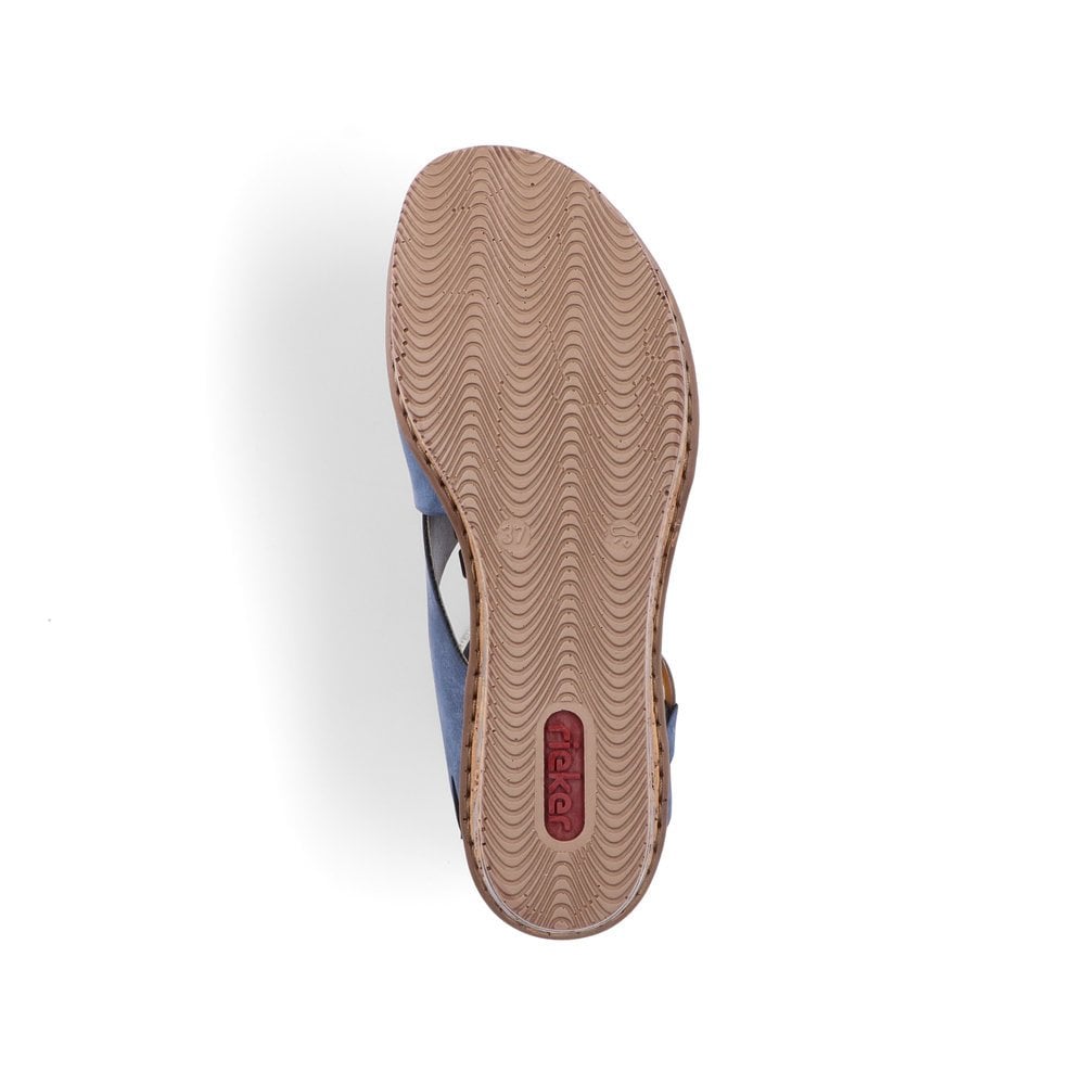 Sandales Compensées Rieker 68184-14 Bleu Femme | BCM-5652603