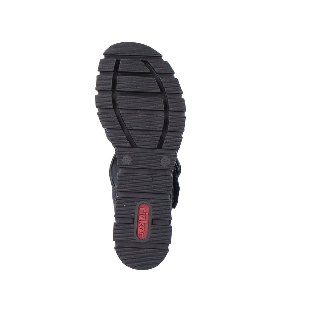 Sandales Compensées Rieker 68050-00 Noir Femme | XCL-9448391