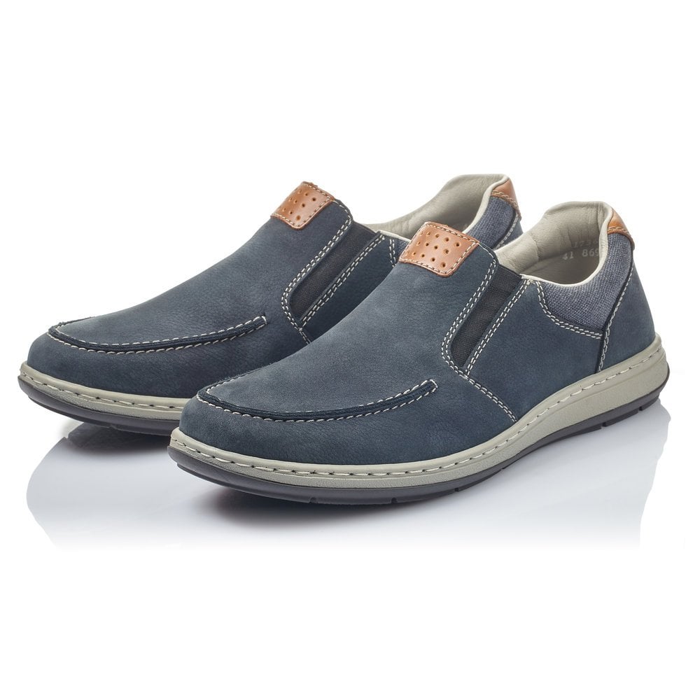 Slip On Rieker 17360-15 Bleu Homme | UIY-4709857