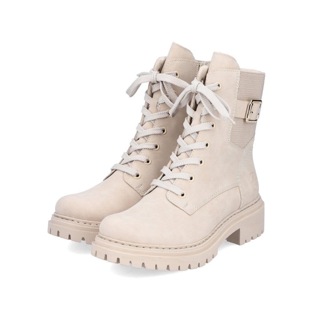 Bottines Lacets Rieker 72631-63 Beige Femme | UWA-0711904