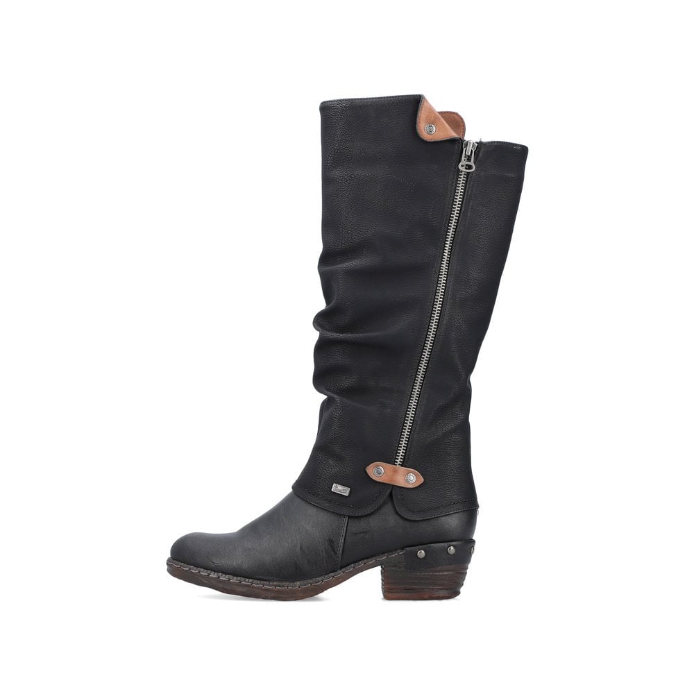 Bottes Hautes Rieker 93655-00 Noir Femme | UWY-7076064