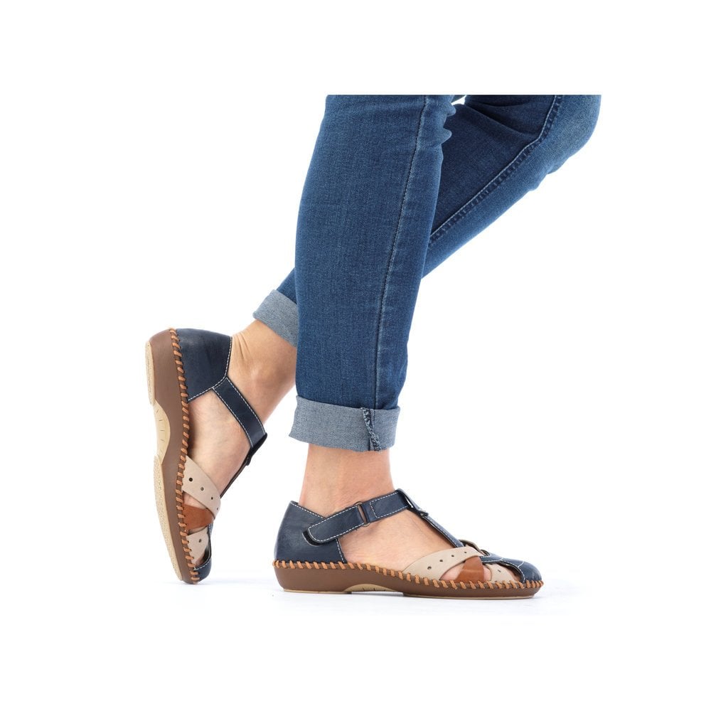 Sandales de Marche Rieker M1655-14 Bleu Femme | FUW-0679890